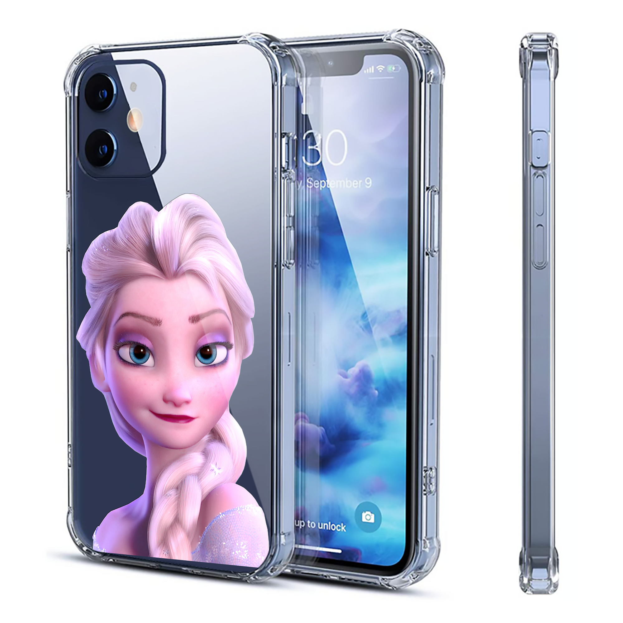 （画像用） アナと雪の女王 アンナ エルサ Frozen Anna Elsa 【iPhone 12シリーズ対応】透明スマホケース（クリアソフトケース）